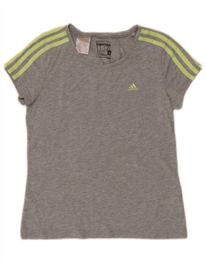 Adidas Boys Climalite T-Shirt Top 11-12 Years Grey Polyester