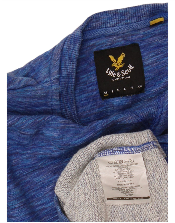 LYLE & SCOTT Womens Oversized Sweatshirt Jumper UK 6 XS Blue Flecked