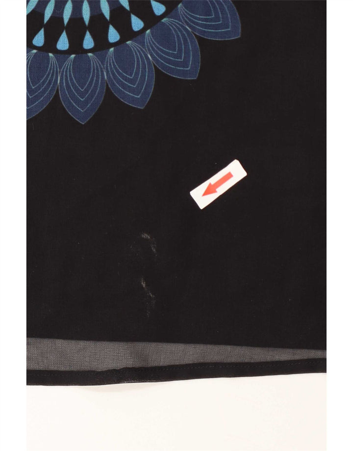 Desigual Womens Graphic Asymmetric Tunic Dress EU 38 Medium Black Geometric
