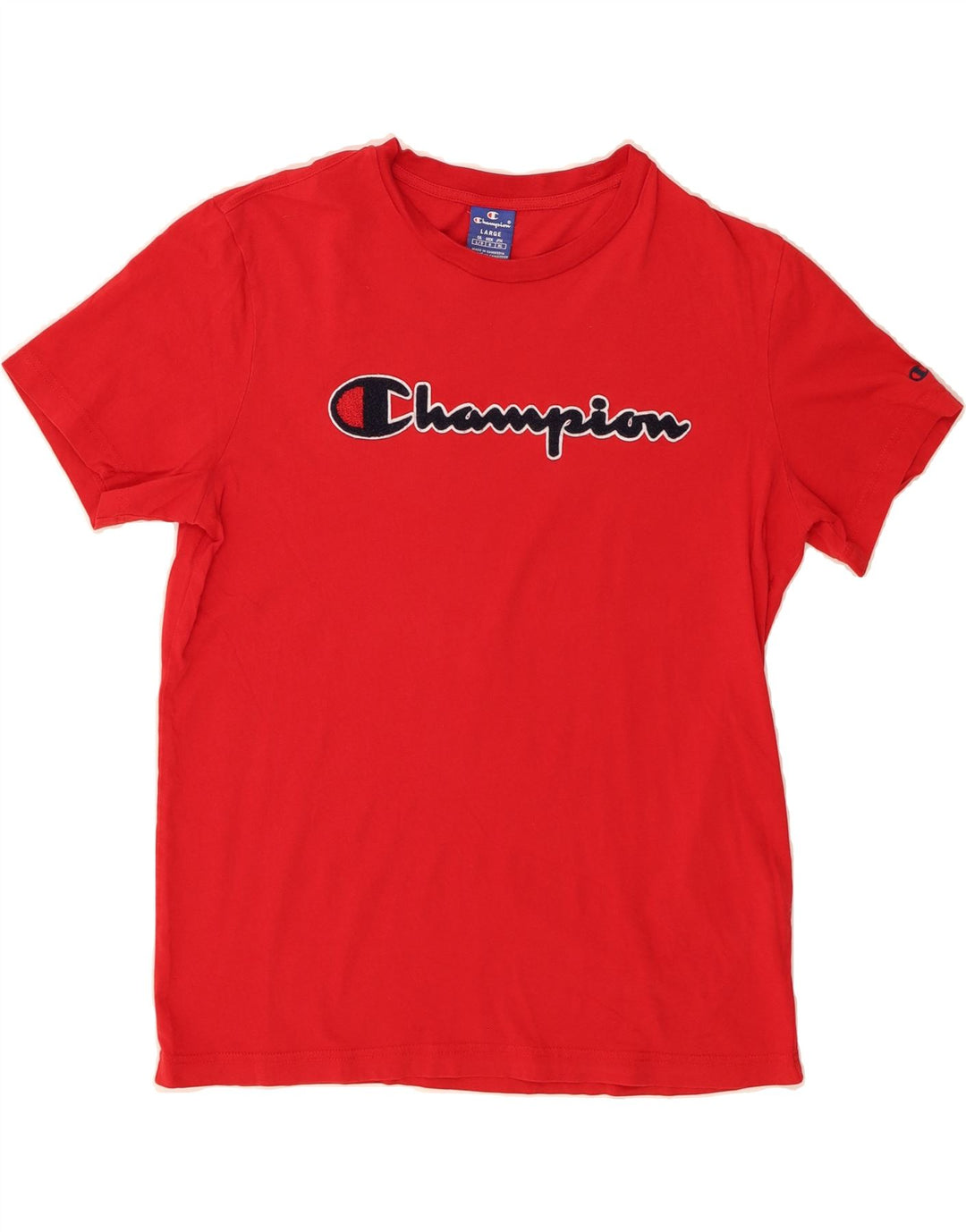 CHAMPION Mens Graphic T-Shirt Top Large Red Vintage Champion and Second-Hand Champion from Messina Hembry 