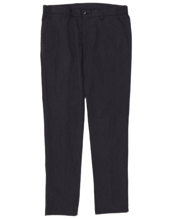Massimo Dutti Mens Chino Trousers EU 44 Large W34 L33 Navy Blue Striped