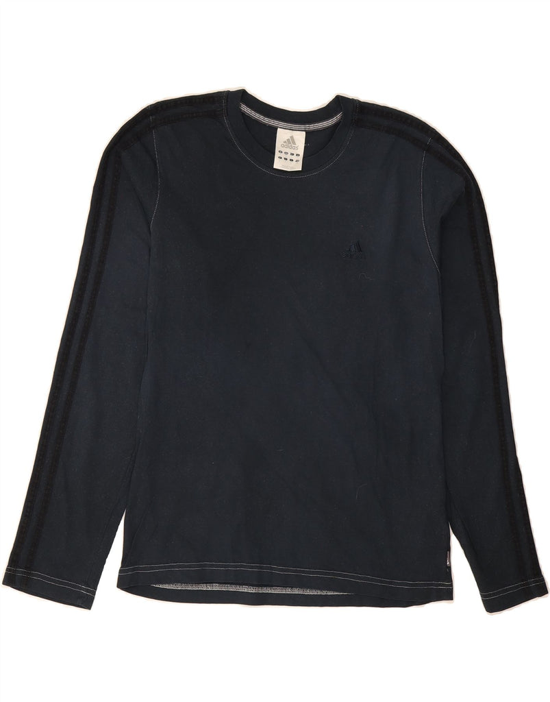 ADIDAS Mens Top Long Sleeve Small Navy Blue Cotton Vintage Adidas and Second-Hand Adidas from Messina Hembry 