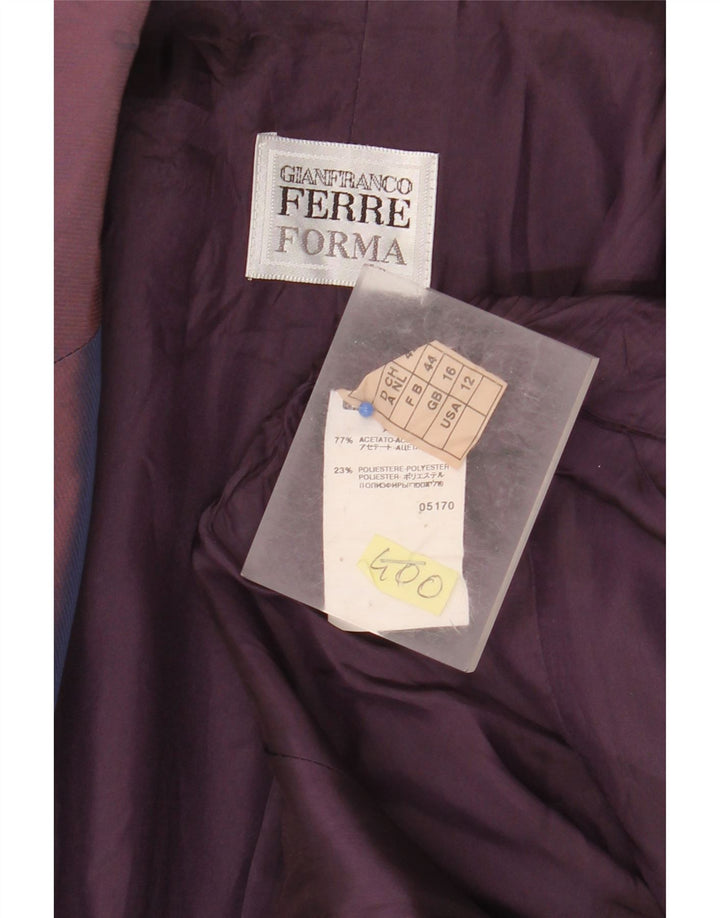 GIANFRANCO FERRE Womens 2 Button Blazer Jacket UK 16 Large Purple Floral