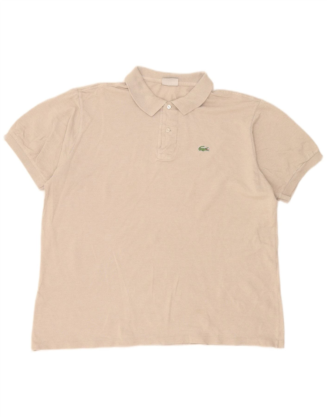 Lacoste Mens Polo Shirt Size 7 2XL Beige Cotton