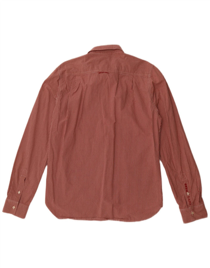 Superdry Mens Shirt Large Red Gingham Cotton