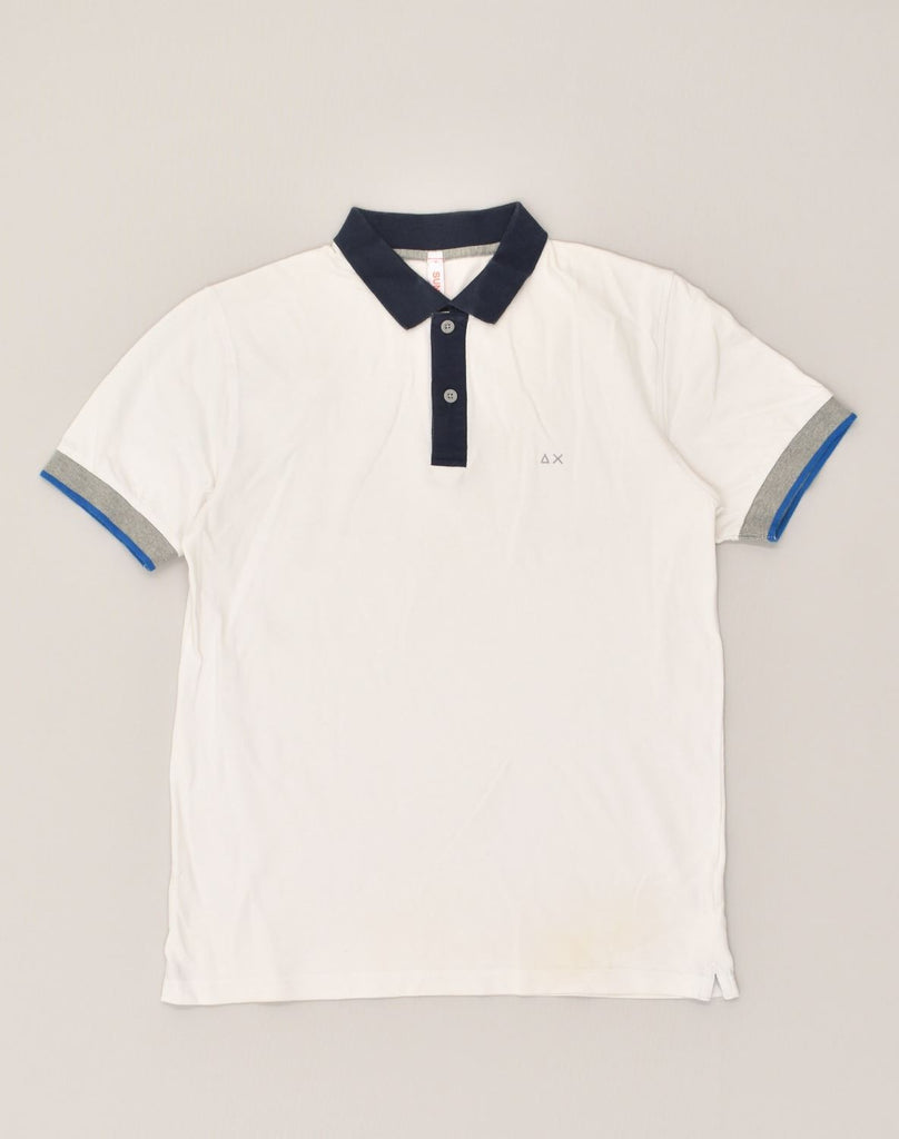 SUN68 Mens Polo Shirt Medium White Cotton | Vintage Sun68 | Thrift | Second-Hand Sun68 | Used Clothing | Messina Hembry 