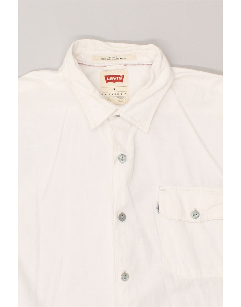 LEVI'S Mens Modern Fit Shirt Medium White Cotton | Vintage Levi's | Thrift | Second-Hand Levi's | Used Clothing | Messina Hembry 