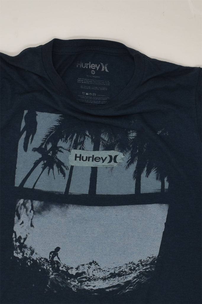 HURLEY Mens Graphic T-Shirt Top Small Navy Blue Cotton | Vintage Hurley | Thrift | Second-Hand Hurley | Used Clothing | Messina Hembry 