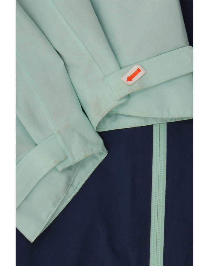 Jack Wolfskin Womens Hooded Rain Jacket UK 10/12 Medium Blue Colourblock