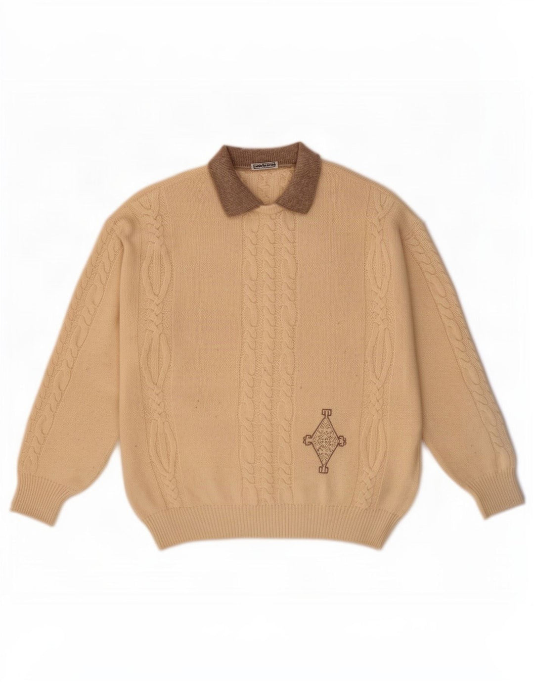 Cacharel Mens Polo Neck Jumper Sweater IT 52 Large Beige Wool