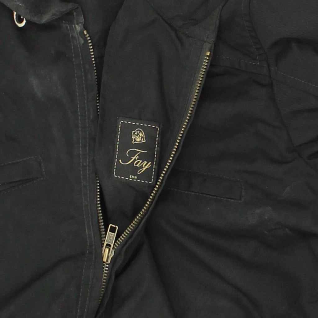 Fay Mens Black Lightweight Full Zip Utility Bomber Jacket | Vintage High End VTG | Vintage Messina Hembry | Thrift | Second-Hand Messina Hembry | Used Clothing | Messina Hembry 