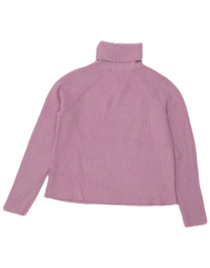 Marks & Spencer Womens Crop Roll Neck Jumper Sweater UK 10 Small Purple