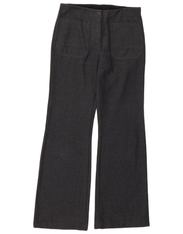 BENETTON Womens Bootcut Casual Trousers IT 42 Medium W28 L29 Grey Cotton