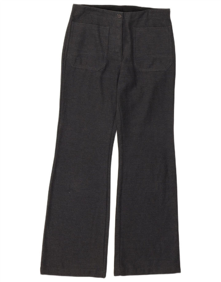 BENETTON Womens Bootcut Casual Trousers IT 42 Medium W28 L29 Grey Cotton