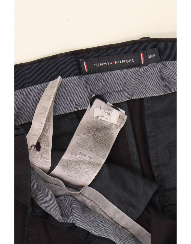 TOMMY HILFIGER Mens Straight Chino Trousers W36 L30 Navy Blue Cotton Vintage Tommy Hilfiger and Second-Hand Tommy Hilfiger from Messina Hembry 