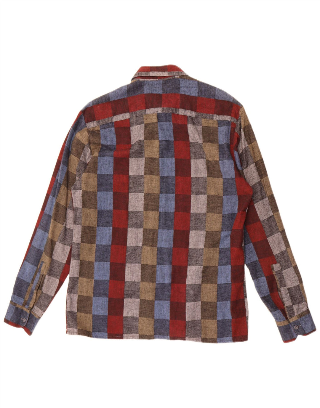 Vintage Mens Flannel Shirt Size 38/39 Medium Multicoloured Geometric Cotton