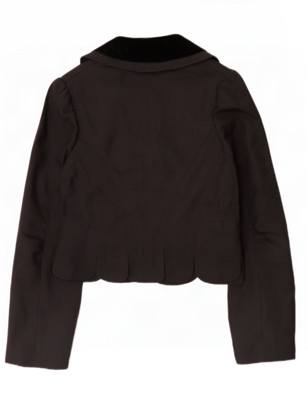 All Saints Womens Blazer Jacket UK 12 Medium Black Colourblock Wool