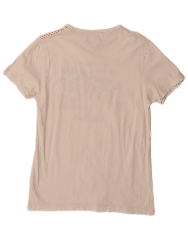Tommy Hilfiger Mens Graphic T-Shirt Top Small White Cotton