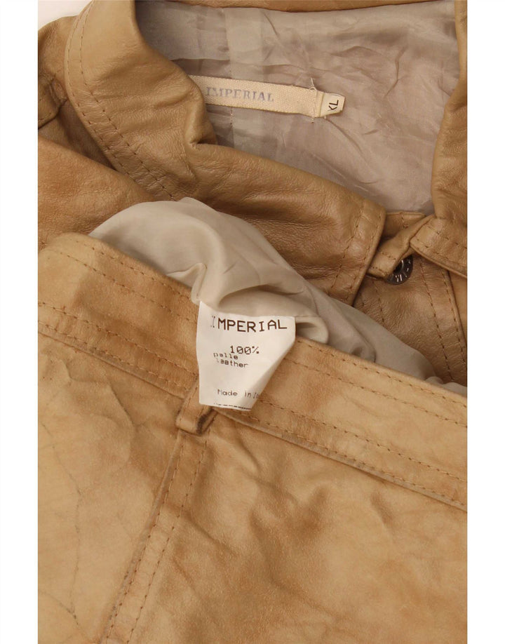 Imperial Womens Leather Jacket UK 18 XL Beige