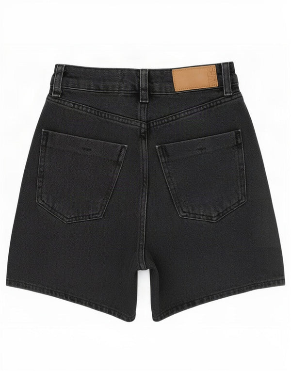 Zara Womens High Waist Denim Shorts EU 32 2XS W22 Black