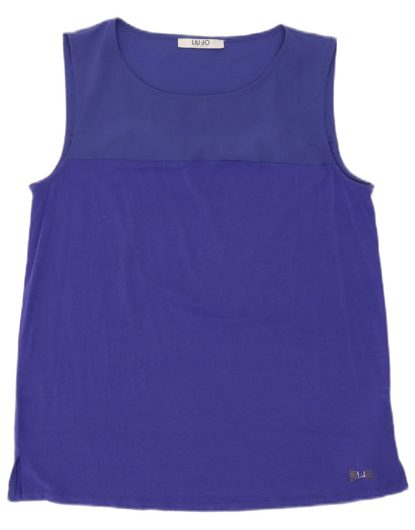 Liu Jo Womens Vest Top UK 6 XS Blue Viscose