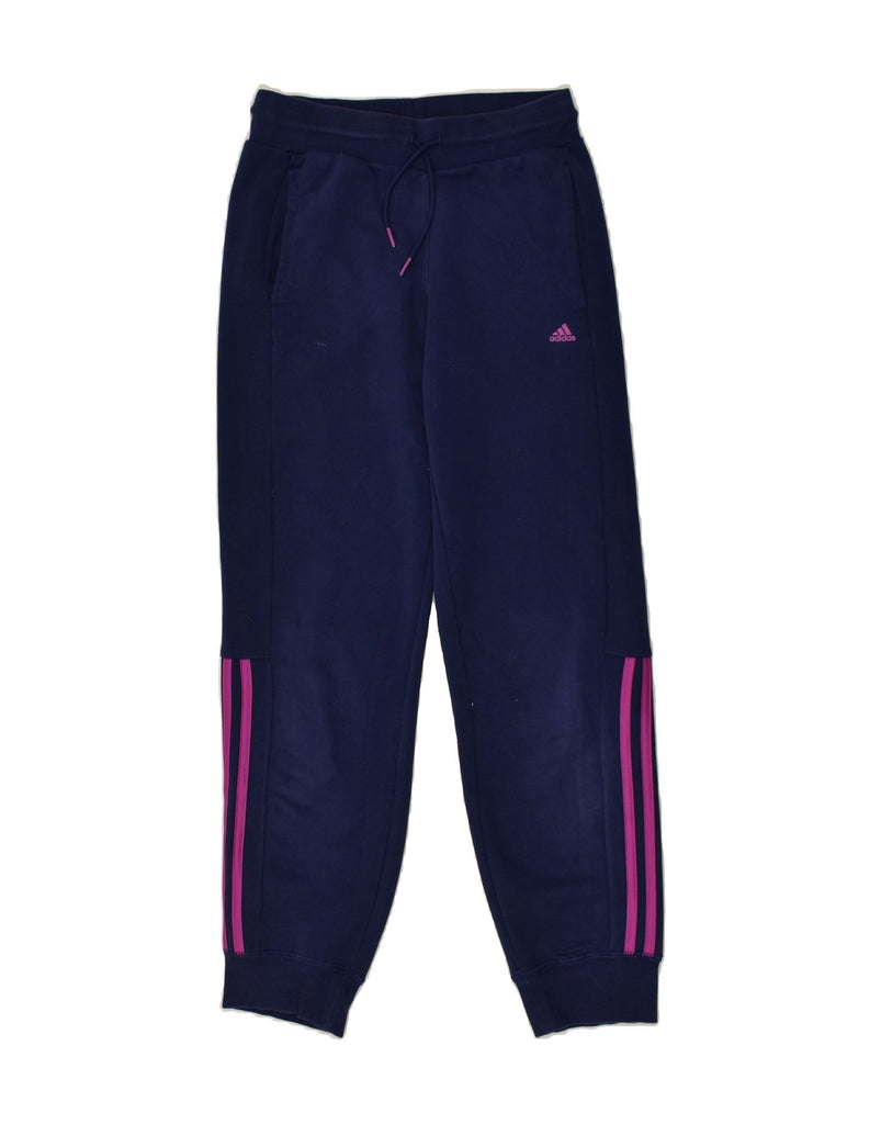 ADIDAS Girls Tracksuit Trousers Joggers 13-14 Years Blue Cotton | Vintage Adidas | Thrift | Second-Hand Adidas | Used Clothing | Messina Hembry 