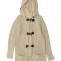 WOOLRICH Womens Oversized Longline Cardigan Sweater UK 10 Small Off White