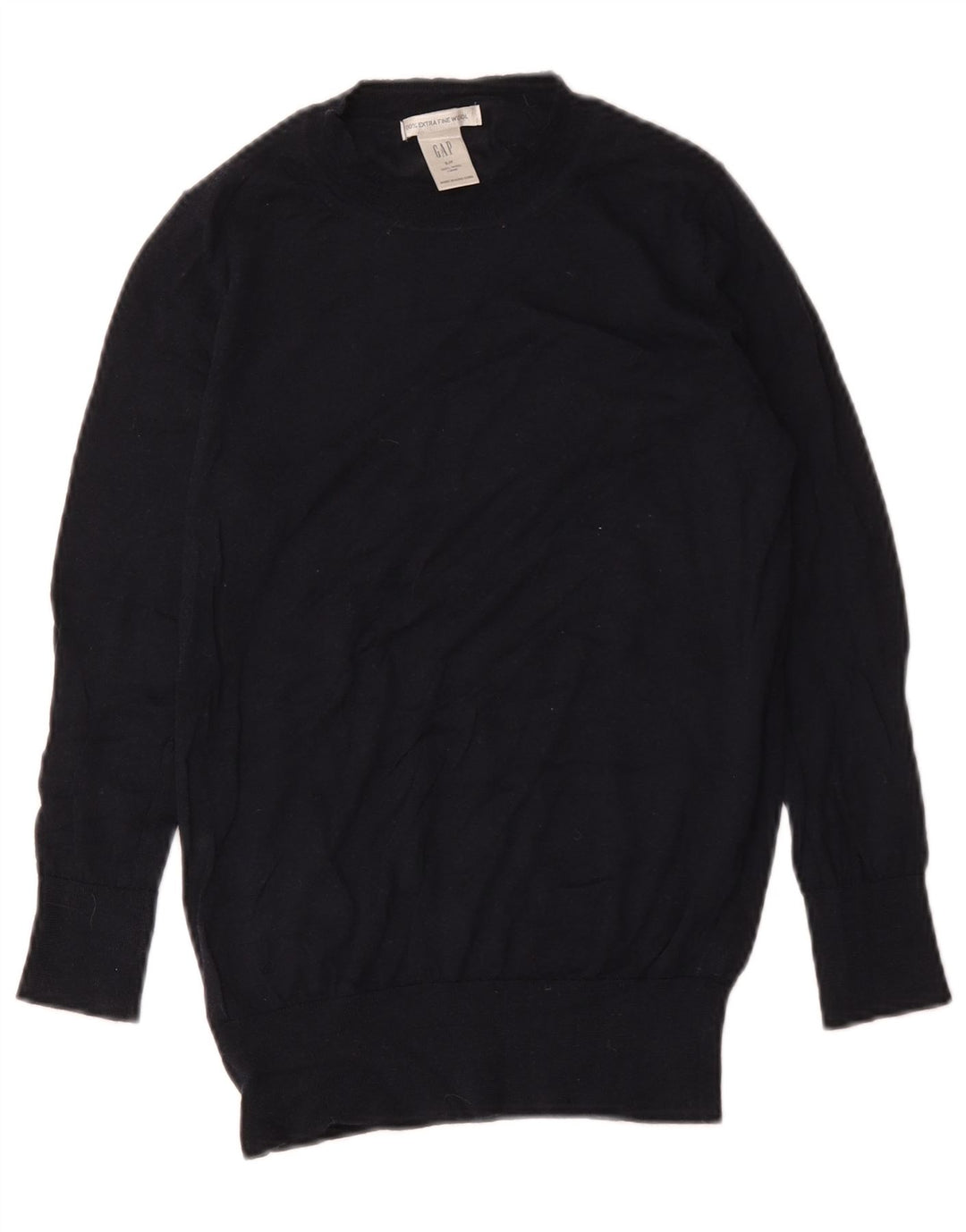 Gap Womens Crew Neck Jumper Sweater UK 10 Small Navy Blue Wool
