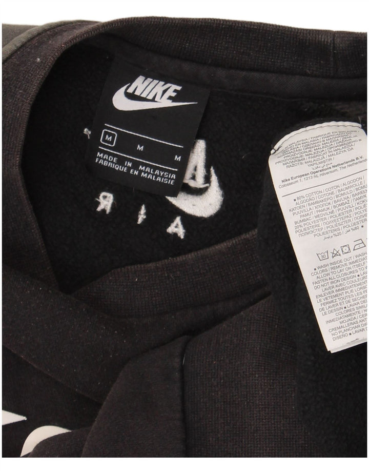 Nike Mens Graphic Sweatshirt Jumper Medium Black Cotton