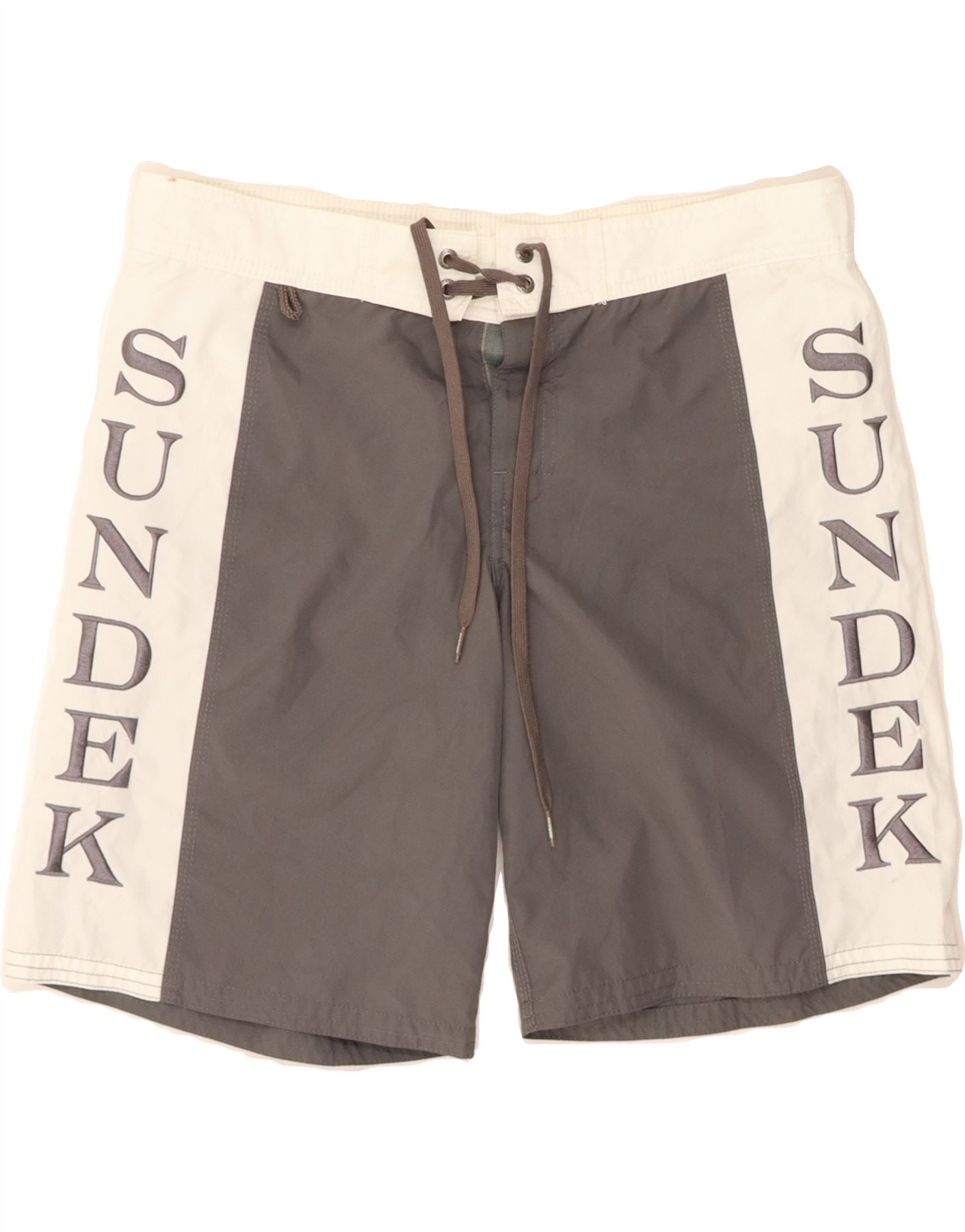 SUNDEK Mens Graphic Swimming Shorts Medium Grey Colourblock