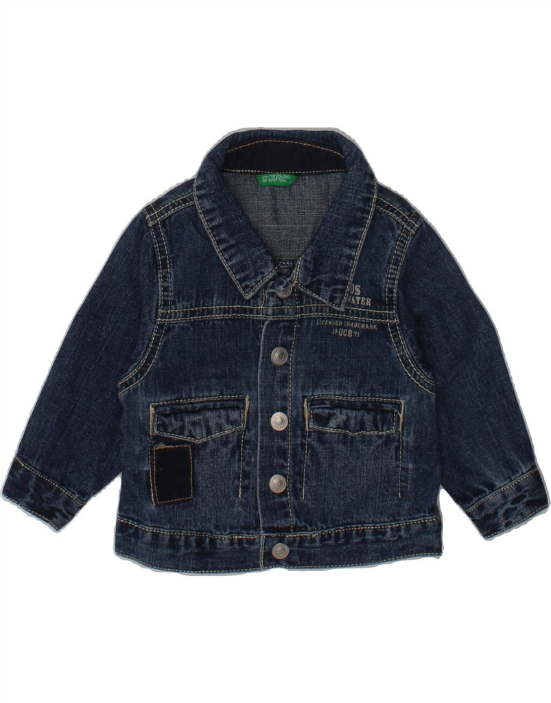 BENETTON Baby Boys Denim Jacket 6-9 Months Navy Blue Cotton | Vintage Benetton | Thrift | Second-Hand Benetton | Used Clothing | Messina Hembry 