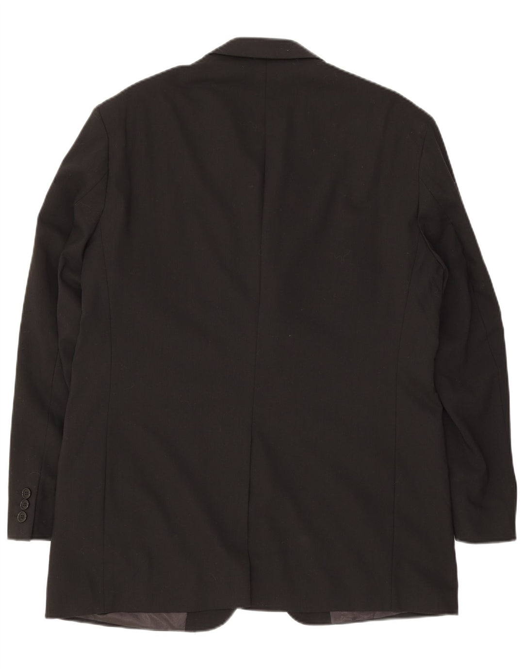 Marks & Spencer Mens 3 Button Blazer Jacket UK 42 Large Black New Wool