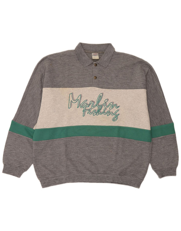 Campagnolo Mens Graphic Sweatshirt Jumper UK 44 XL Grey Colourblock