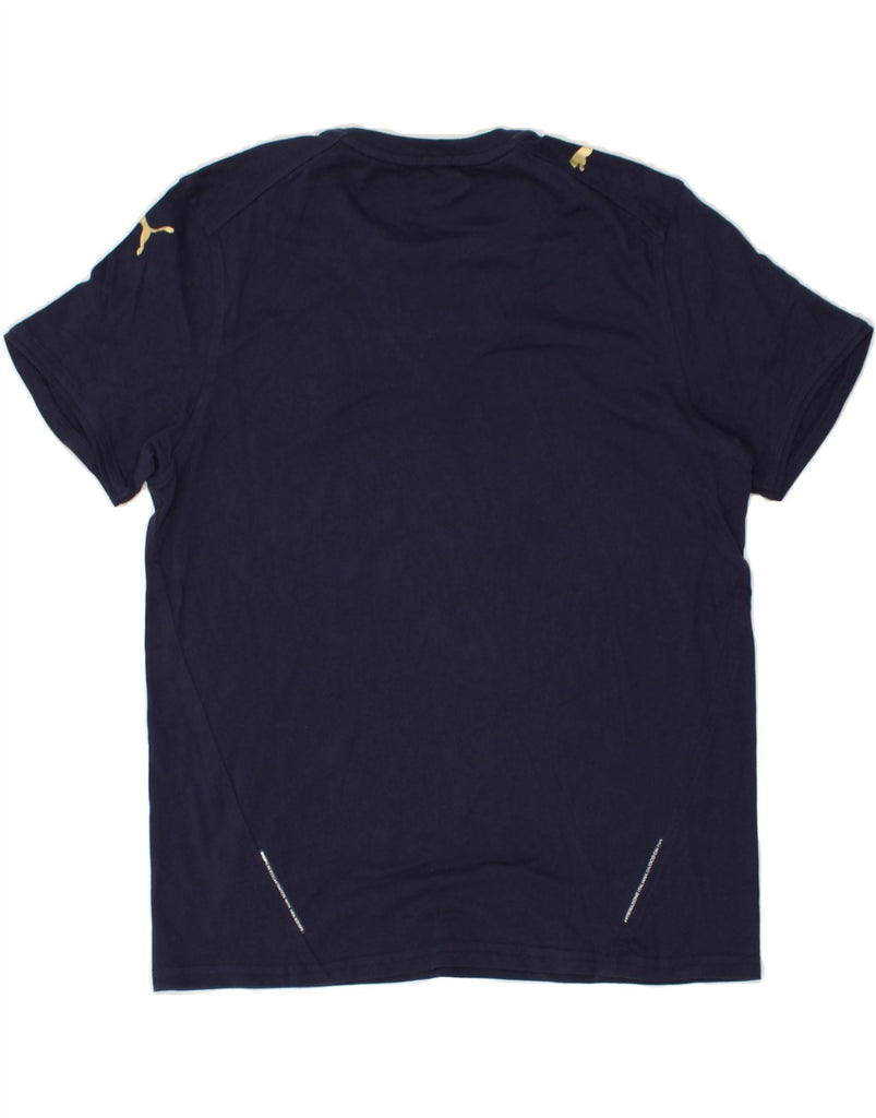 PUMA Boys Italia Graphic T-Shirt Top 11-12 Years Large Navy Blue Cotton | Vintage Puma | Thrift | Second-Hand Puma | Used Clothing | Messina Hembry 