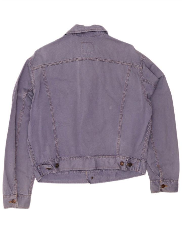 EL CHARRO Womens Crop Oversized Denim Jacket UK 14 Medium Blue Cotton