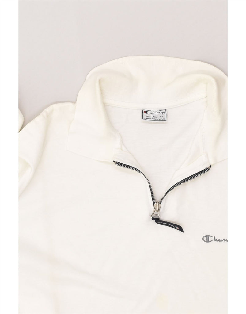 CHAMPION Mens Polo Shirt XL White Cotton | Vintage Champion | Thrift | Second-Hand Champion | Used Clothing | Messina Hembry 