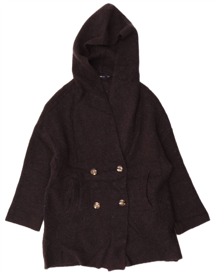 Zara Womens Oversized Hooded Cardigan Sweater UK 14 Medium Navy Blue