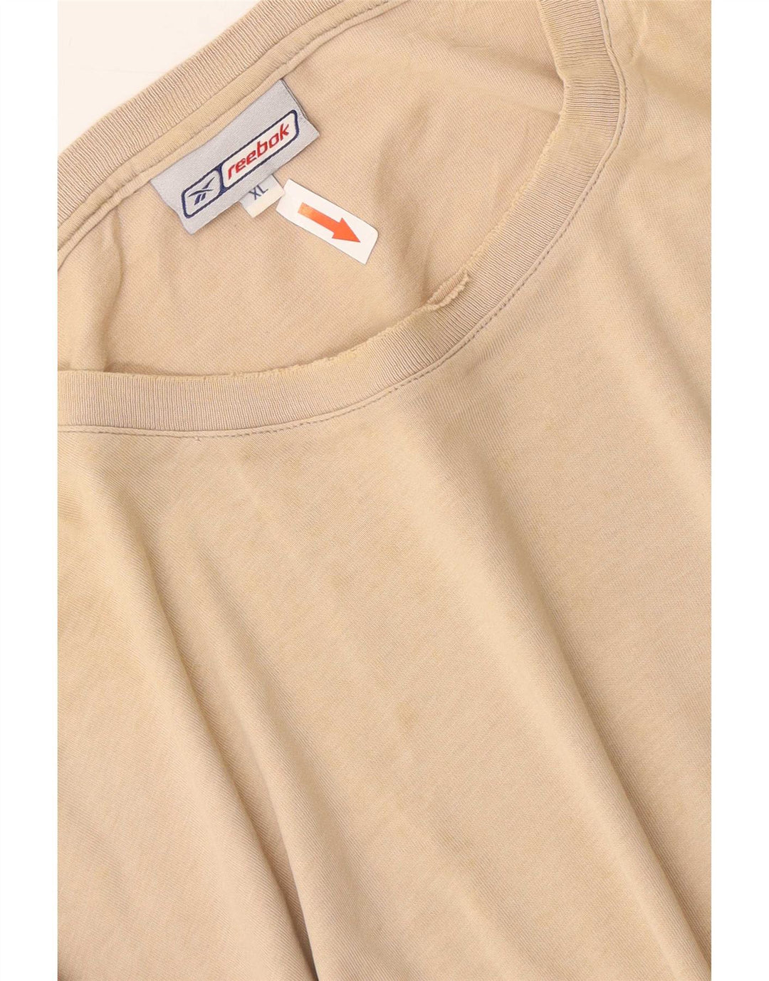 Reebok Mens T-Shirt Top XL Beige Cotton