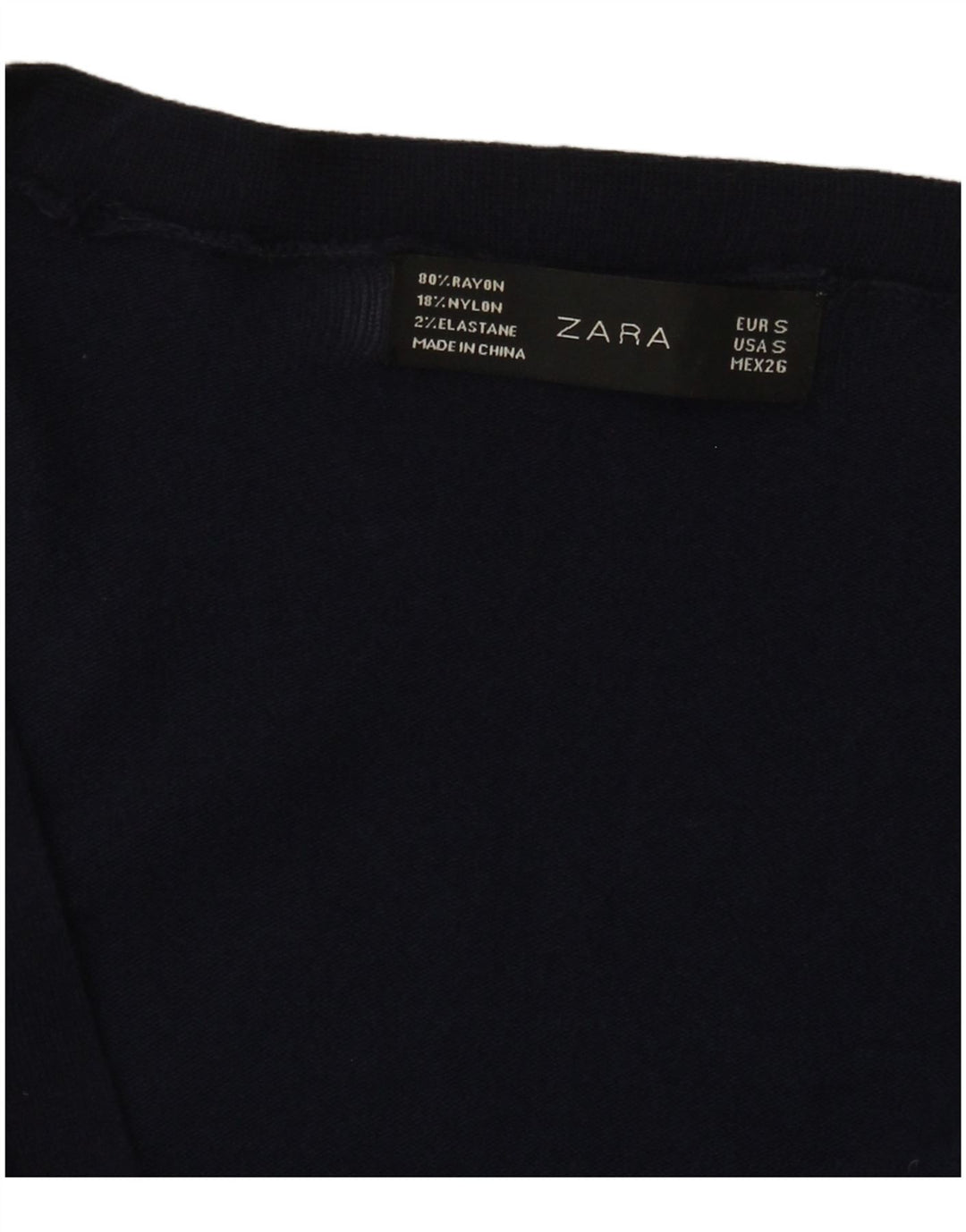 Zara Womens Cardigan Sweater UK 10 Small Navy Blue Rayon