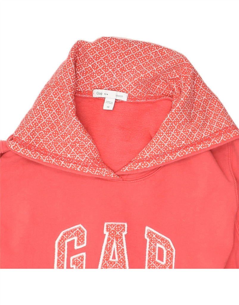 GAP Womens Graphic Hoodie Jumper UK 6 XS Pink Cotton | Vintage Gap | Thrift | Second-Hand Gap | Used Clothing | Messina Hembry 