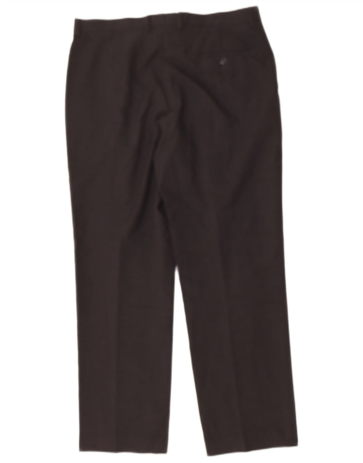 MARKS & SPENCER Mens Straight Suit Trousers W36 L31 Black Polyester