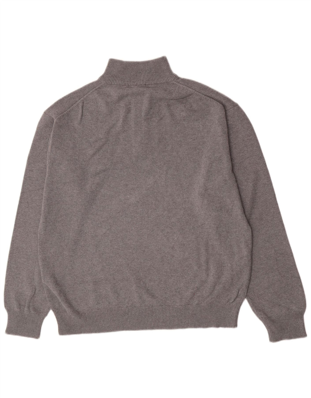 Gant Mens Zip Neck Jumper Sweater 2XL Grey Cotton