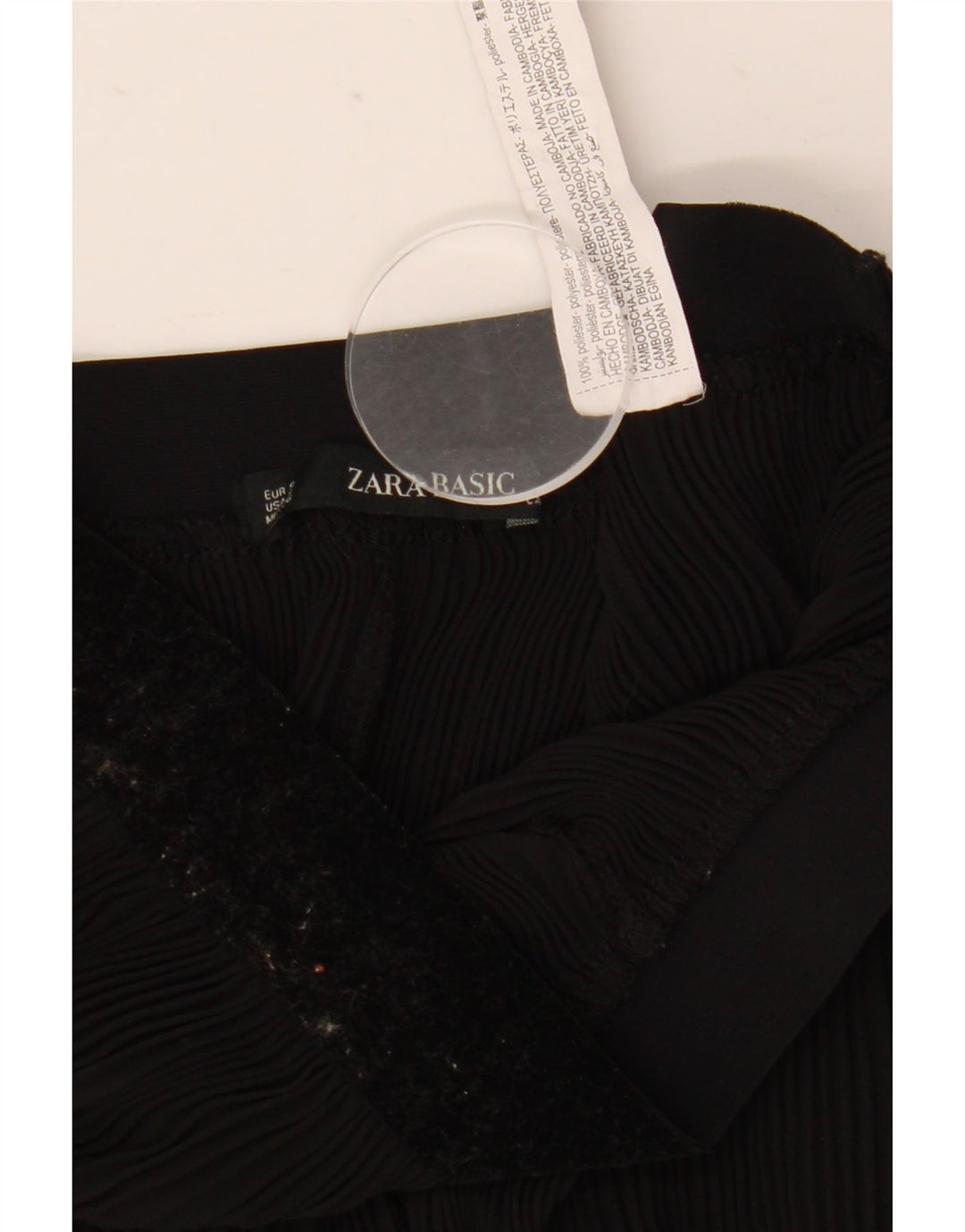 Zara Womens Flare Pleated Casual Trousers Small W27 L23 Black Polyester