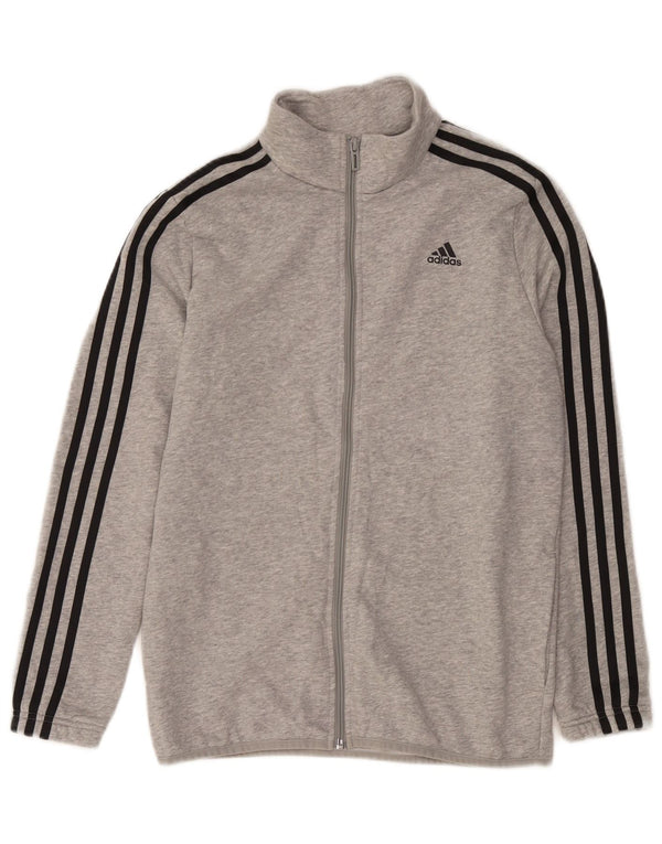 Adidas Boys Primegreen Tracksuit Top Jacket 13-14 Years Grey Flecked Cotton