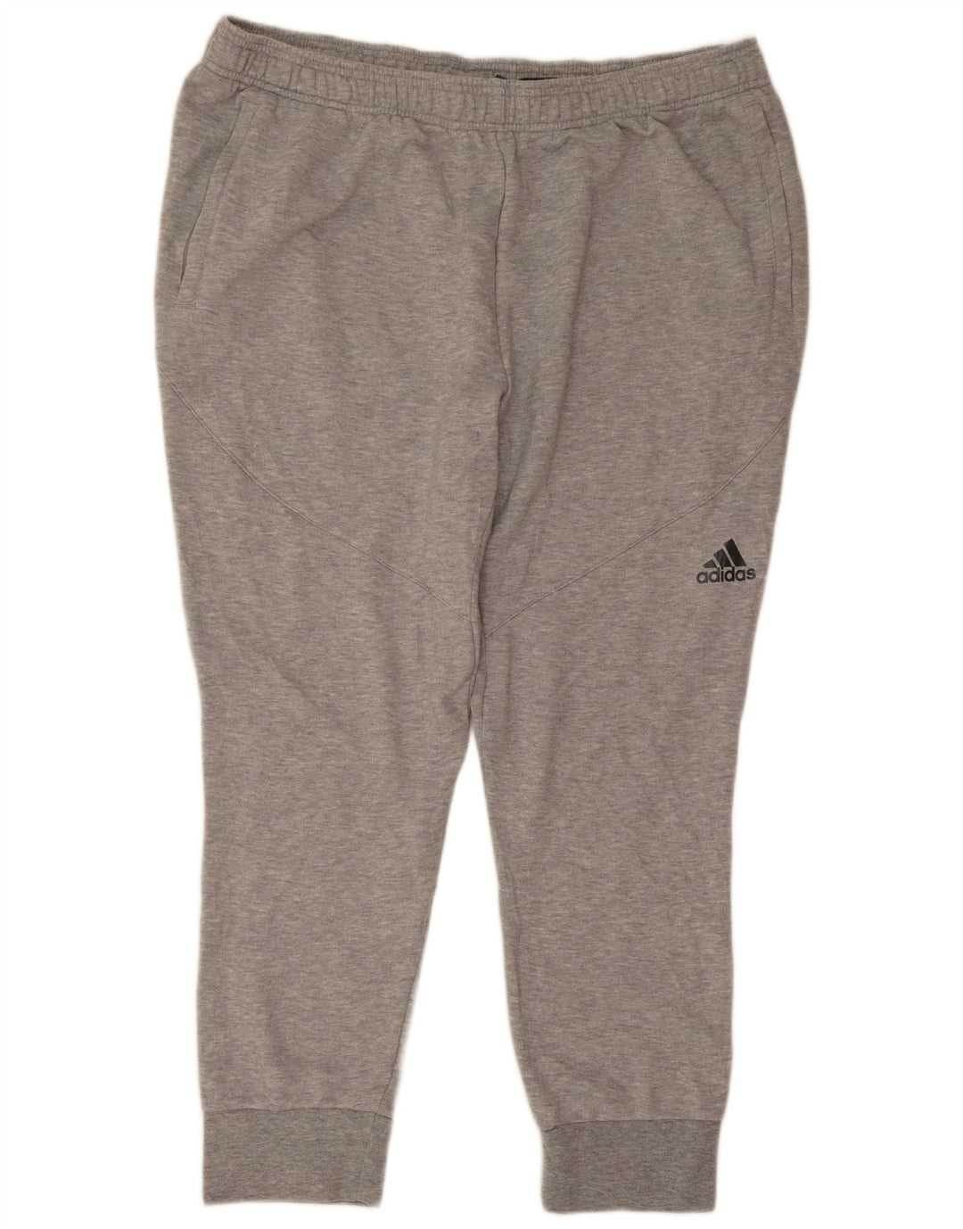 Adidas Mens Tracksuit Trousers Joggers 2XL Grey Polyester