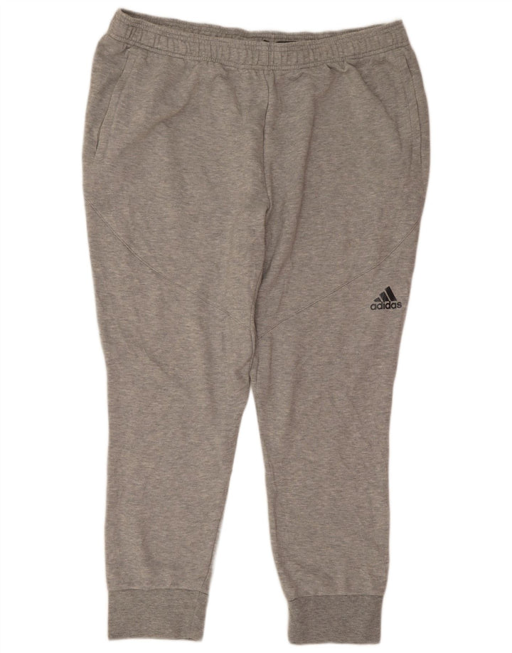 Adidas Mens Tracksuit Trousers Joggers 2XL Grey Polyester