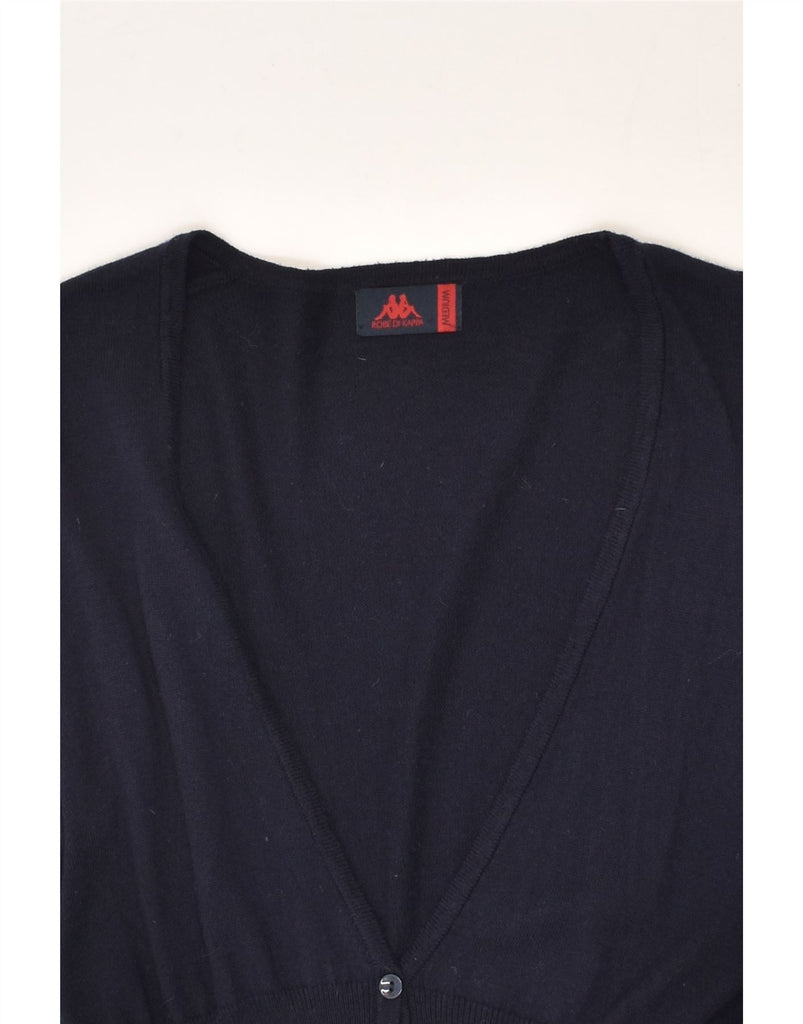 KAPPA Womens Cardigan Sweater UK 12 Medium Navy Blue Cotton | Vintage Kappa | Thrift | Second-Hand Kappa | Used Clothing | Messina Hembry 