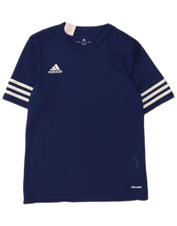 Adidas Boys Climalite T-Shirt Top 11-12 Years Large  Navy Blue Polyester