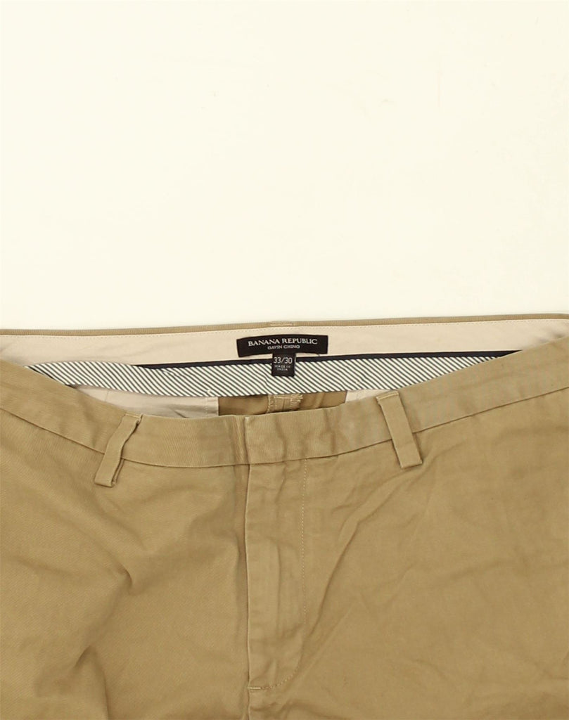 BANANA REPUBLIC Mens Straight Chino Trousers W33 L30  Beige Cotton | Vintage Banana Republic | Thrift | Second-Hand Banana Republic | Used Clothing | Messina Hembry 