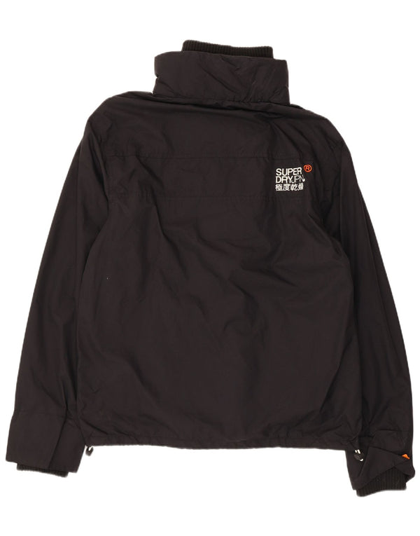 Superdry Womens Windcheater Graphic Windbreaker Jacket UK 16 Large Black